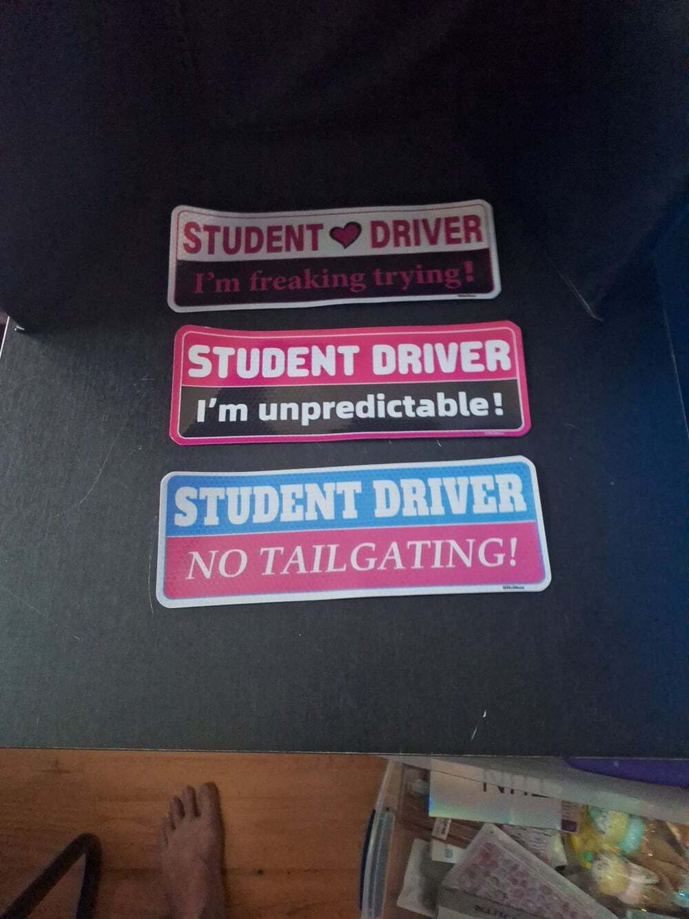 Funny Student Driver Bumper Sticker Set - 3 Pack